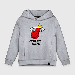 Толстовка оверсайз детская Miami Heat-logo, цвет: меланж