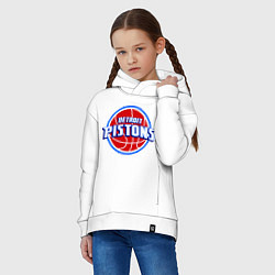 Толстовка оверсайз детская Detroit Pistons - logo, цвет: белый — фото 2