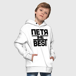 Толстовка оверсайз детская Петя the best, цвет: белый — фото 2