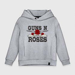 Толстовка оверсайз детская Guns n Roses: rock'n'roll, цвет: меланж