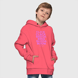 Толстовка оверсайз детская Click Clack Black Pink, цвет: коралловый — фото 2