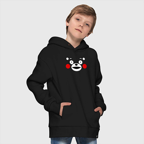 Детское худи оверсайз Kumamon Face / Черный – фото 4