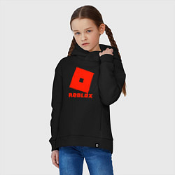 Толстовка оверсайз детская Roblox Logo, цвет: черный — фото 2