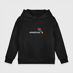 Толстовка оверсайз детская Армения, цвет: черный