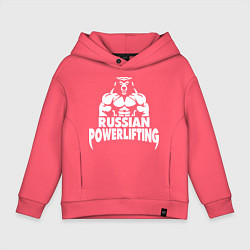 Толстовка оверсайз детская Russian powerlifting, цвет: коралловый