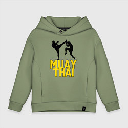 Толстовка оверсайз детская Muay Thai, цвет: авокадо