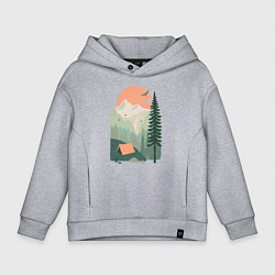 Толстовка оверсайз детская Wood Adventure, цвет: меланж