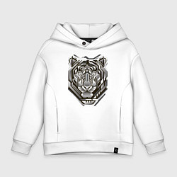 Толстовка оверсайз детская Geometric tiger, цвет: белый