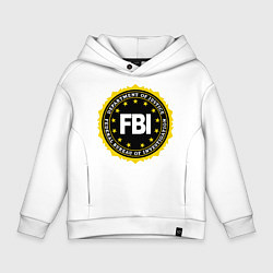 Толстовка оверсайз детская FBI Departament, цвет: белый
