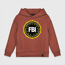 Толстовка оверсайз детская FBI Departament, цвет: кирпичный