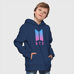 Толстовка оверсайз детская BTS: Neon V, цвет: тёмно-синий — фото 2