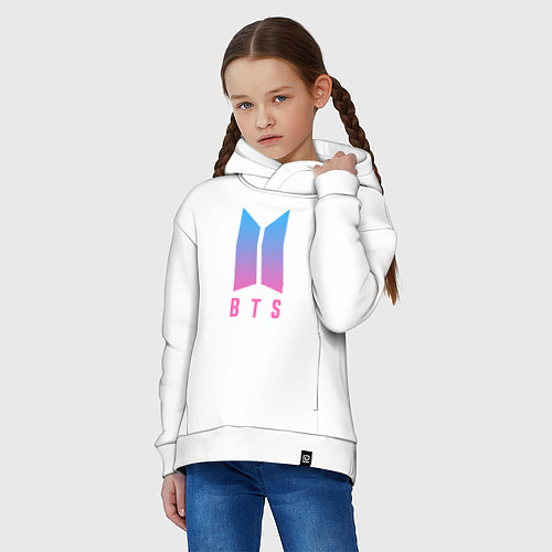 Детское худи оверсайз BTS: Neon V / Белый – фото 3