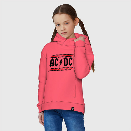 Детское худи оверсайз AC/DC Voltage / Коралловый – фото 3
