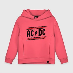 Толстовка оверсайз детская AC/DC Voltage, цвет: коралловый