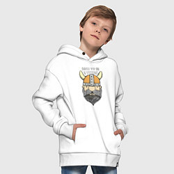 Толстовка оверсайз детская Born to be a Viking, цвет: белый — фото 2