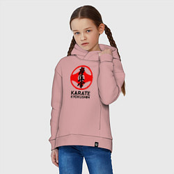 Толстовка оверсайз детская Karate Kyokushin, цвет: пыльно-розовый — фото 2