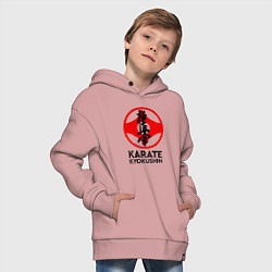 Толстовка оверсайз детская Karate Kyokushin, цвет: пыльно-розовый — фото 2