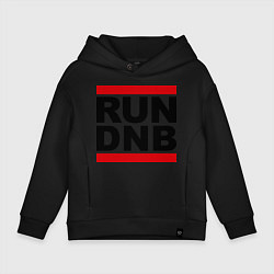 Толстовка оверсайз детская RUN DNB, цвет: черный