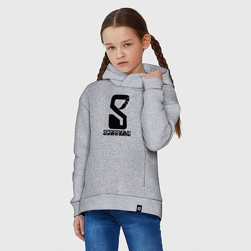 Детское худи оверсайз Scorpions logo / Меланж – фото 3