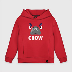 Толстовка оверсайз детская Brawl Stars CROW, цвет: красный