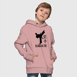 Толстовка оверсайз детская Karate craftsmanship, цвет: пыльно-розовый — фото 2