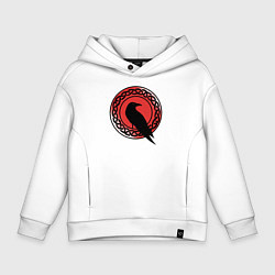 Толстовка оверсайз детская Ворон, цвет: белый