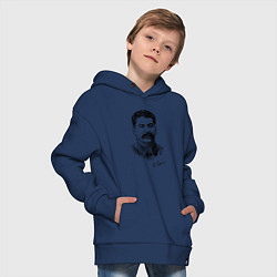 Толстовка оверсайз детская Товарищ Сталин, цвет: тёмно-синий — фото 2