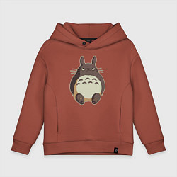 Толстовка оверсайз детская Грустный Тоторо, цвет: кирпичный