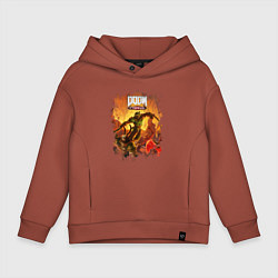 Толстовка оверсайз детская DOOM, цвет: кирпичный