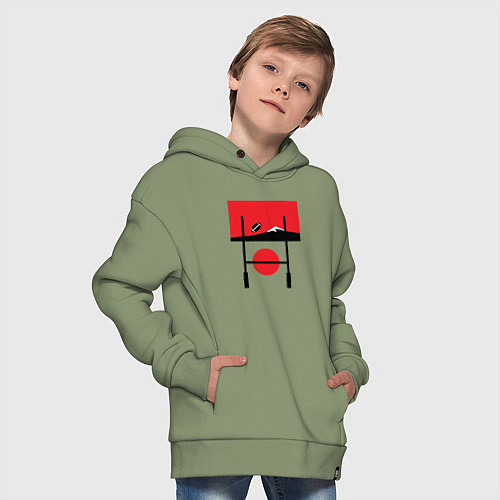 Детское худи оверсайз Регби, Япония 2019 / Авокадо – фото 4