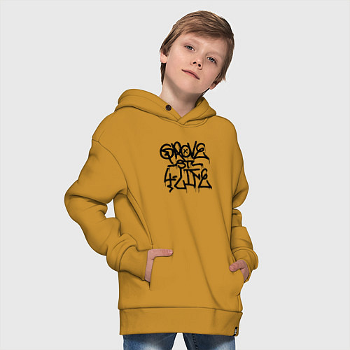 Детское худи оверсайз GROVE STREET 4 LIFE / Горчичный – фото 4