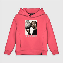 Толстовка оверсайз детская Kobe - RIP Legend, цвет: коралловый