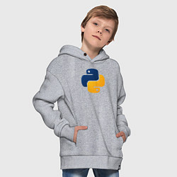Толстовка оверсайз детская Python, цвет: меланж — фото 2