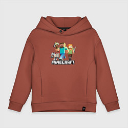 Толстовка оверсайз детская MINECRAFT, цвет: кирпичный