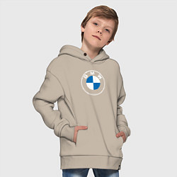 Толстовка оверсайз детская BMW LOGO 2020, цвет: миндальный — фото 2