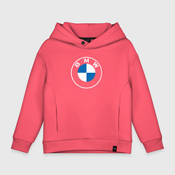 Толстовка оверсайз детская BMW LOGO 2020, цвет: коралловый
