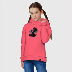 Толстовка оверсайз детская Эндар дракон, цвет: коралловый — фото 2