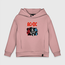 Толстовка оверсайз детская ACDC, цвет: пыльно-розовый