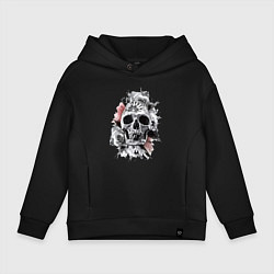 Толстовка оверсайз детская Skull, цвет: черный