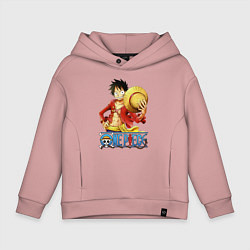 Толстовка оверсайз детская One Piece, цвет: пыльно-розовый