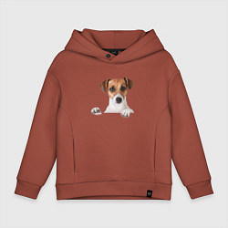 Толстовка оверсайз детская Собака, цвет: кирпичный