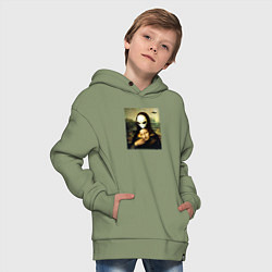 Толстовка оверсайз детская Mona Lisa, цвет: авокадо — фото 2