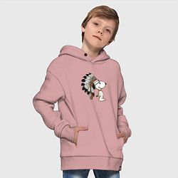 Толстовка оверсайз детская Snoopy, цвет: пыльно-розовый — фото 2