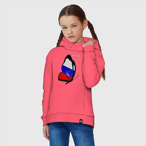 Детское худи оверсайз Россия / Коралловый – фото 3