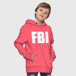 Толстовка оверсайз детская FBI, цвет: коралловый — фото 2