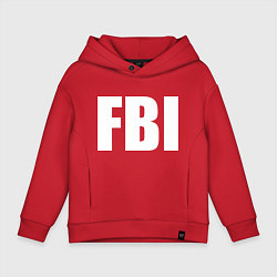 Толстовка оверсайз детская FBI, цвет: красный