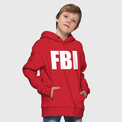 Толстовка оверсайз детская FBI, цвет: красный — фото 2