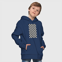 Толстовка оверсайз детская Шахматный пол, цвет: тёмно-синий — фото 2