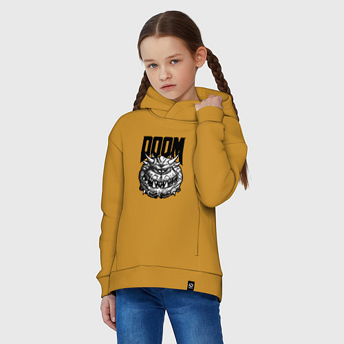 Детское худи оверсайз КАКОДЕМОН DOOM Z / Горчичный – фото 3