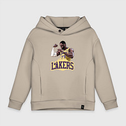 Толстовка оверсайз детская LeBron - Lakers, цвет: миндальный